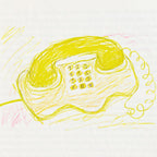 Dessin d'enfant d'un téléphone combiné jaune