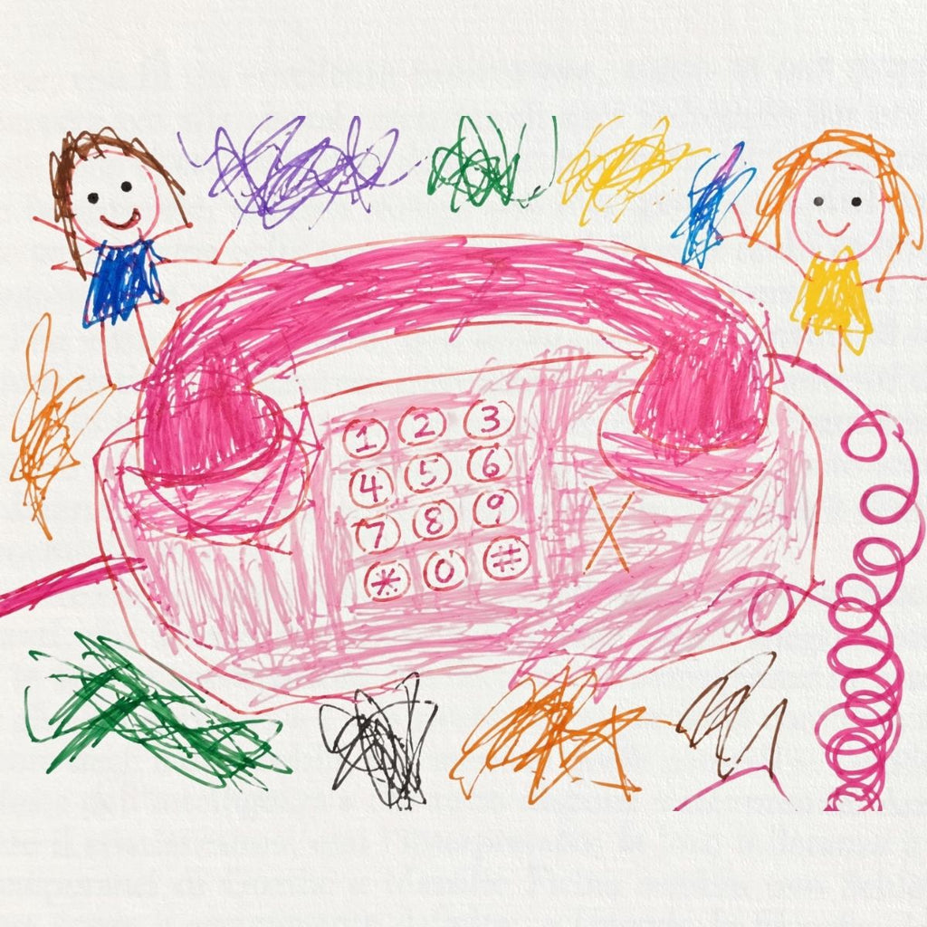 Dessin d'enfant d'un téléphone Combiné rose