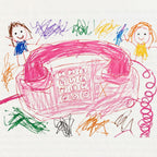 Dessin d'enfant d'un téléphone Combiné rose